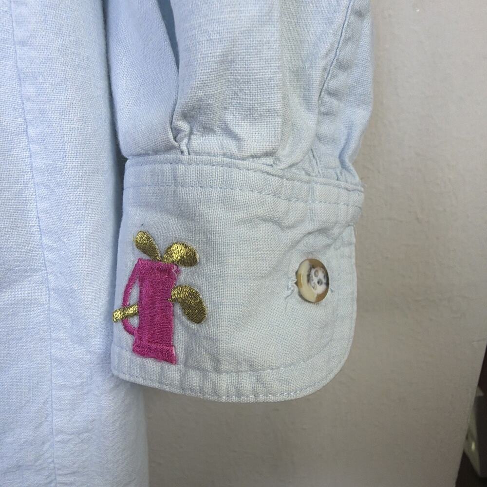 vintage Sun Belt womens blue Denim Shirt golf Embroidery medium county club - Picture 6 of 13